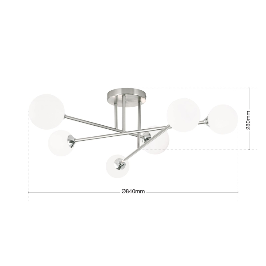 Bevestigde hanglamp SNOWWHITE 6xG9/20W/230V diameter 84 cm mat chroom