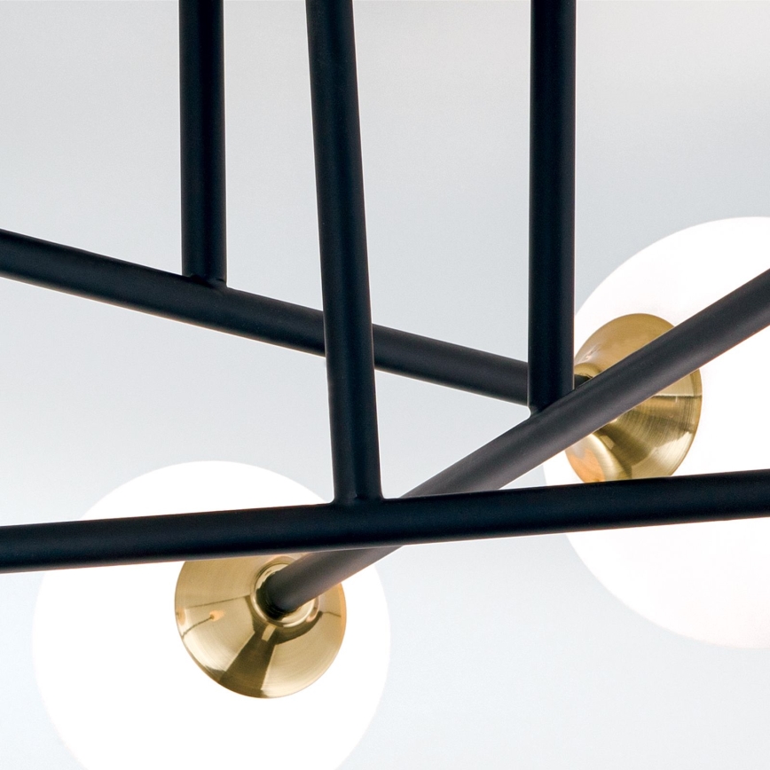 Bevestigde hanglamp SNOWWHITE 6xG9/20W/230V diameter 84 cm zwart/goud