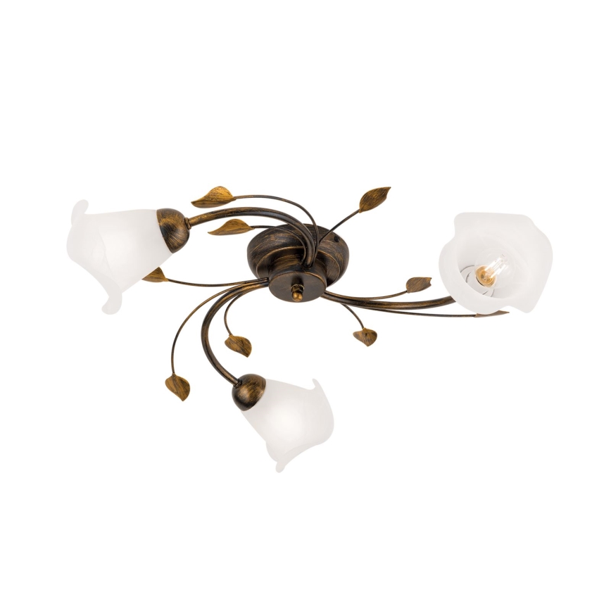 Bevestigde hanglamp SISI 3xE14/40W/230V diameter 60 cm brons/patina