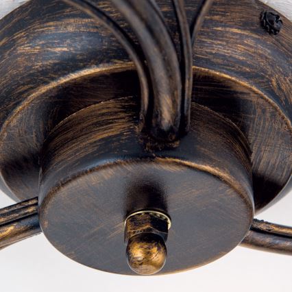 Bevestigde hanglamp SISI 3xE14/40W/230V diameter 60 cm brons/patina