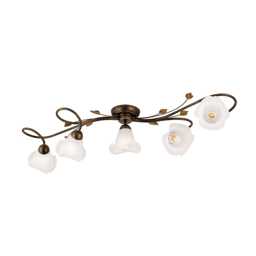 Bevestigde hanglamp SISI 5xE14/40W/230V brons/patina