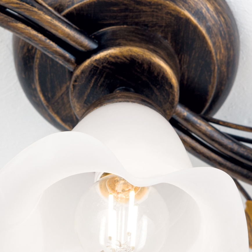 Bevestigde hanglamp SISI 5xE14/40W/230V brons/patina