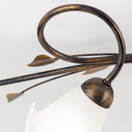 Bevestigde hanglamp SISI 5xE14/40W/230V brons/patina