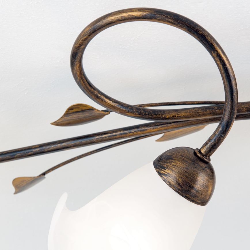 Bevestigde hanglamp SISI 5xE14/40W/230V brons/patina