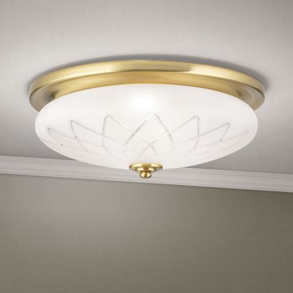 Plafondlamp PORTO 2xE27/40W/230V diameter 37 cm goud