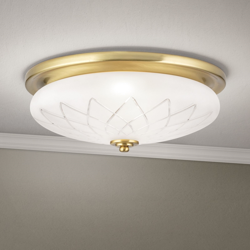 Plafondlamp PORTO 2xE27/40W/230V diameter 37 cm goud