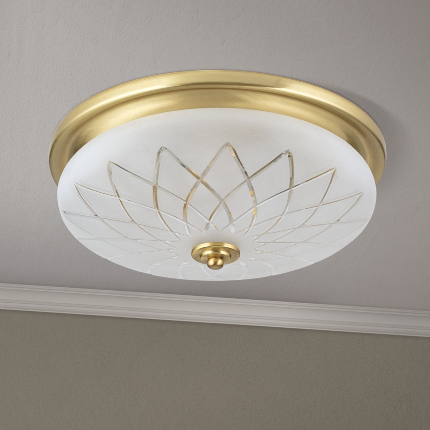 Plafondlamp PORTO 2xE27/40W/230V diameter 37 cm goud