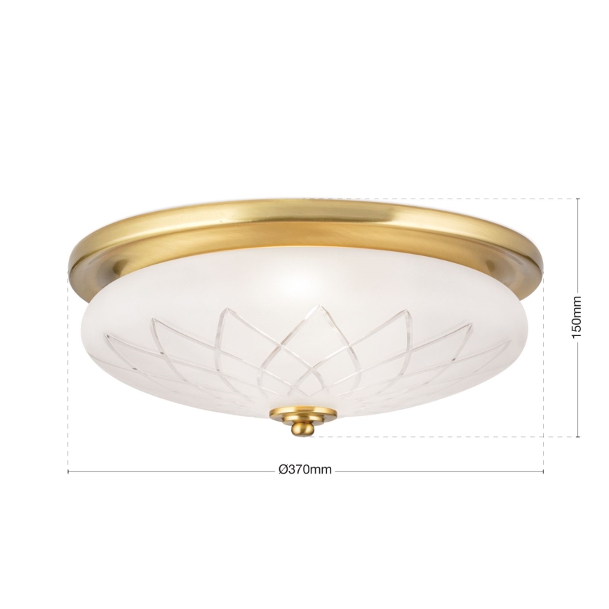Plafondlamp PORTO 2xE27/40W/230V diameter 37 cm goud