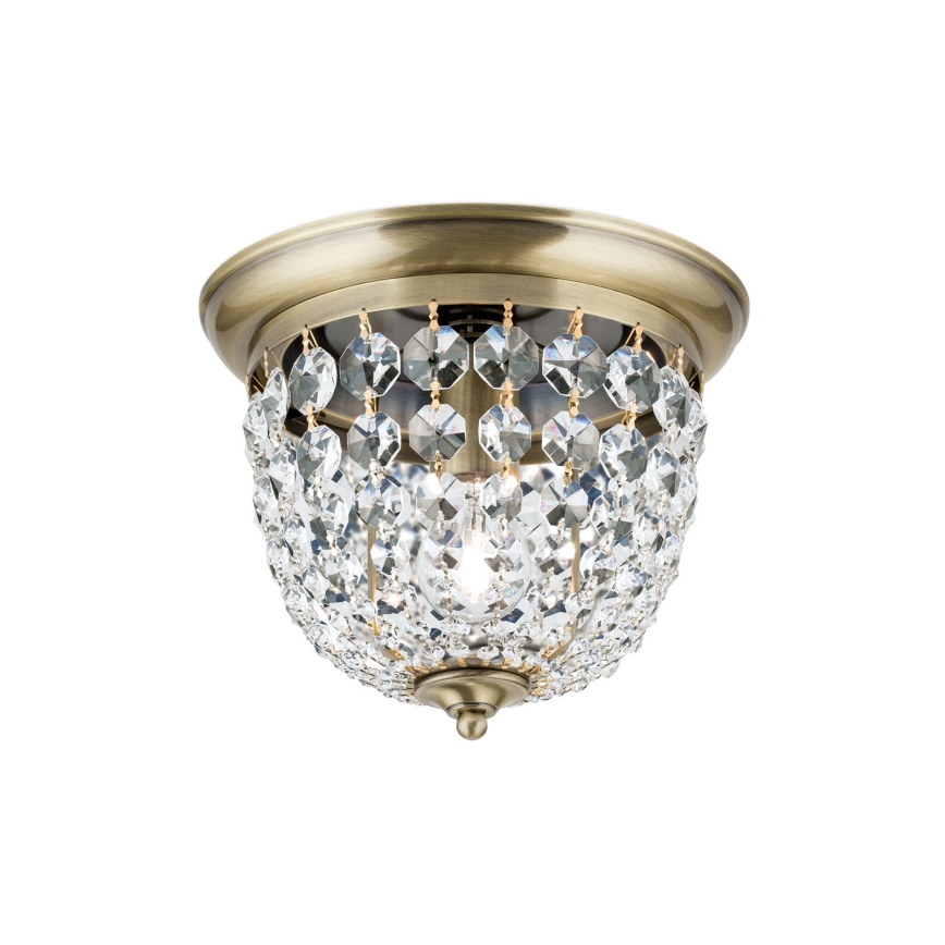 Kristallen plafondlamp PLAFOND 1xE27/40W/230V diameter 26 cm brons