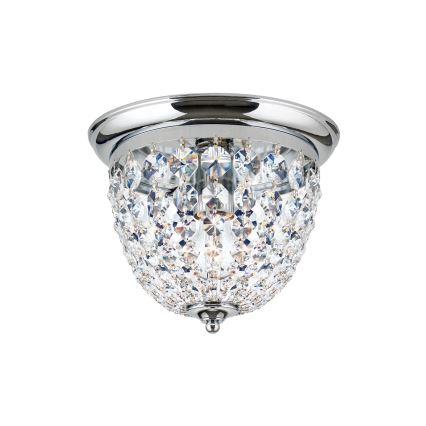 Kristallen plafondlamp PLAFOND 1xE27/40W/230V diameter 26 cm glanzend chroom