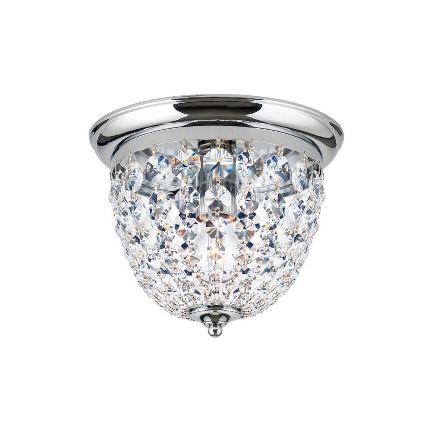 Kristallen plafondlamp PLAFOND 1xE27/40W/230V diameter 26 cm glanzend chroom