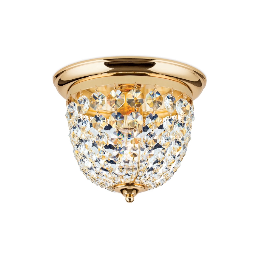 Kristallen plafondlamp PLAFOND 1xE27/40W/230V diameter 26 cm goud