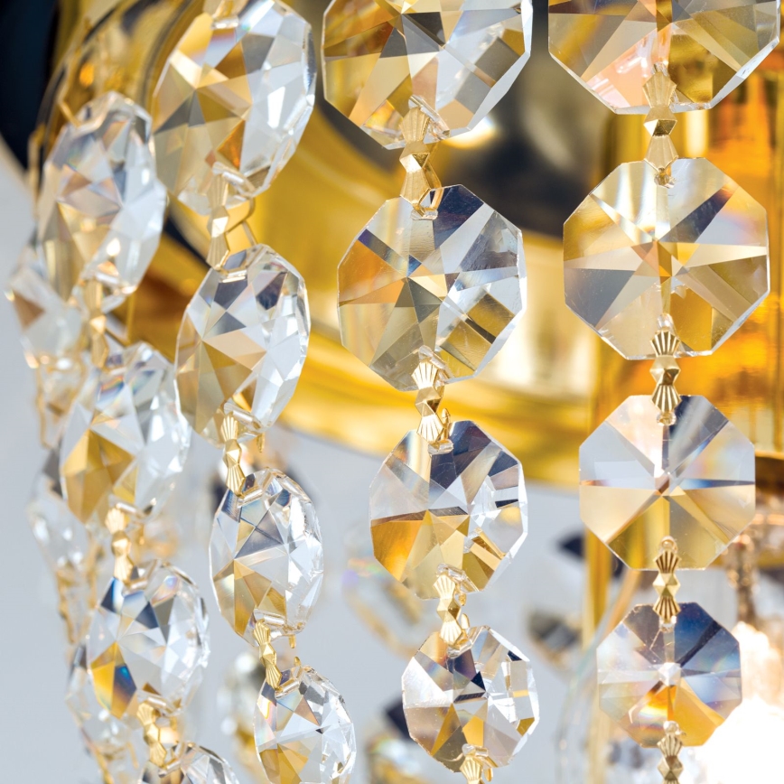 Kristallen plafondlamp PLAFOND 1xE27/40W/230V diameter 26 cm goud