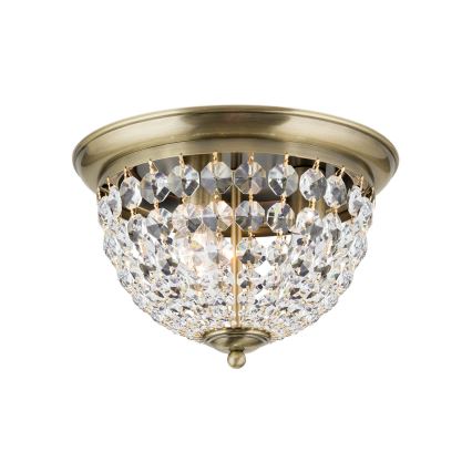 Kristallen plafondlamp PLAFOND 3xE27/40W/230V diameter 35 cm brons