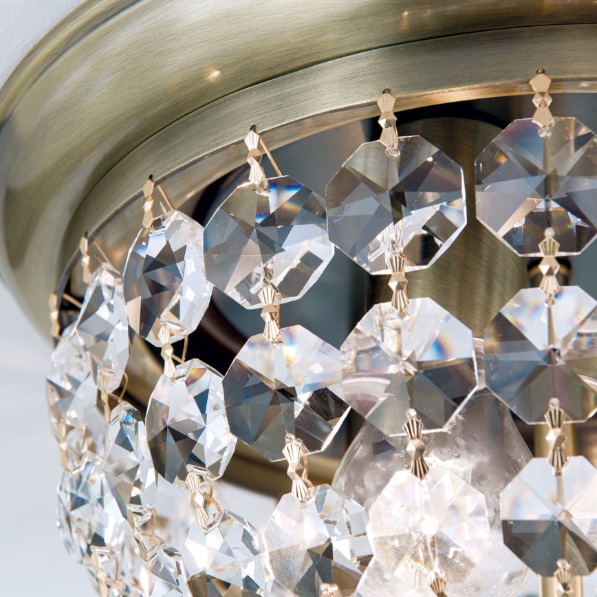 Kristallen plafondlamp PLAFOND 3xE27/40W/230V diameter 35 cm brons