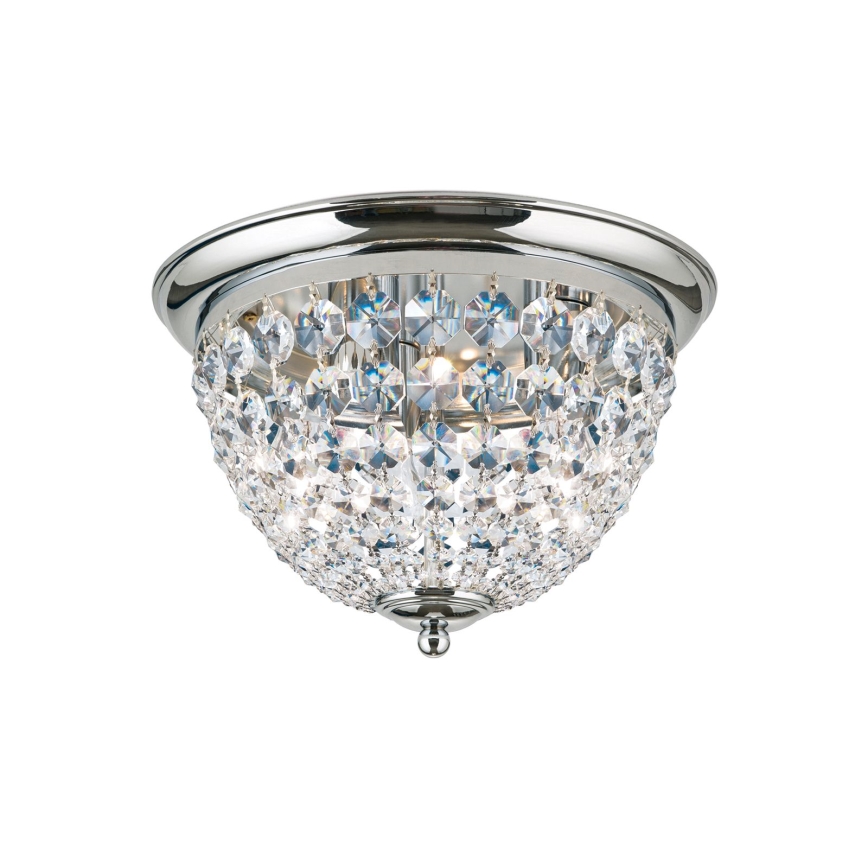 Kristallen plafondlamp PLAFOND 3xE27/40W/230V diameter 35 cm glanzend chroom