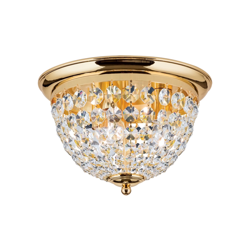 Kristallen plafondlamp PLAFOND 3xE27/40W/230V diameter 35 cm goud