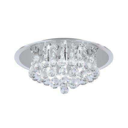 Kristallen plafondlamp GLORIA 4xG9/40W/230V diameter 38 cm doorzichtig/glanzend chroom