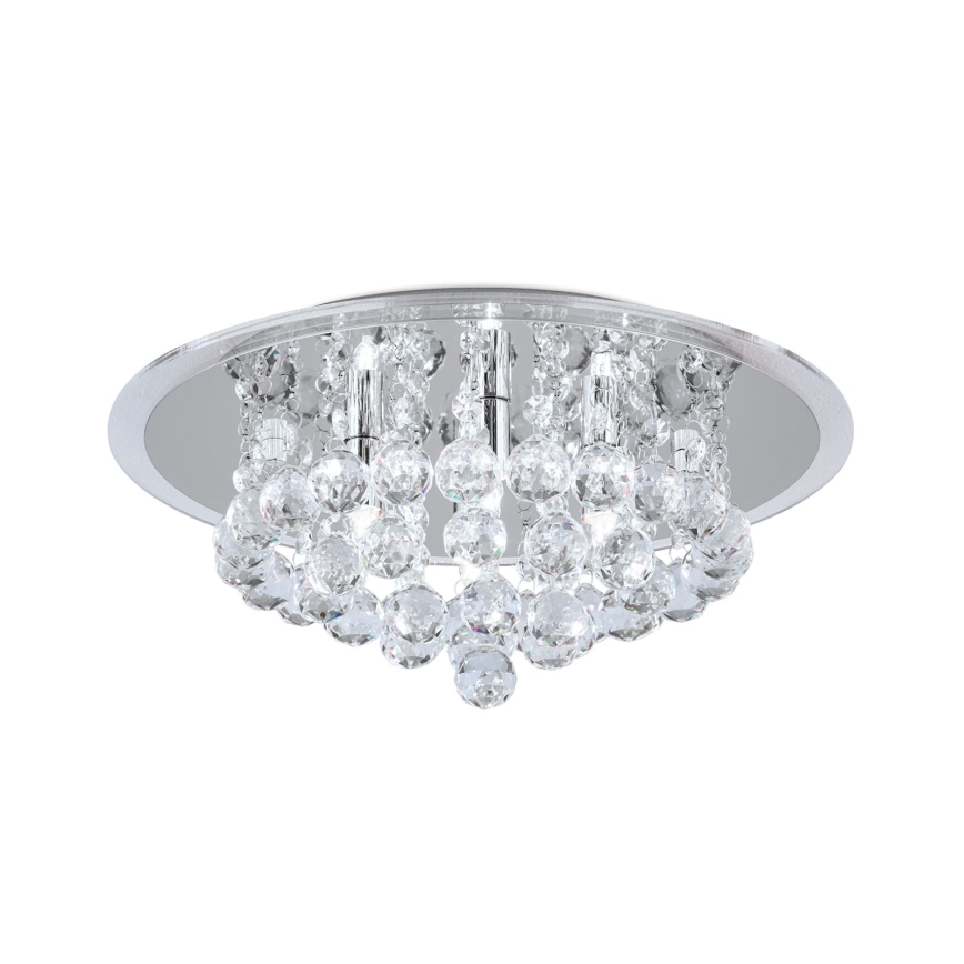 Kristallen plafondlamp GLORIA 4xG9/40W/230V diameter 38 cm doorzichtig/glanzend chroom