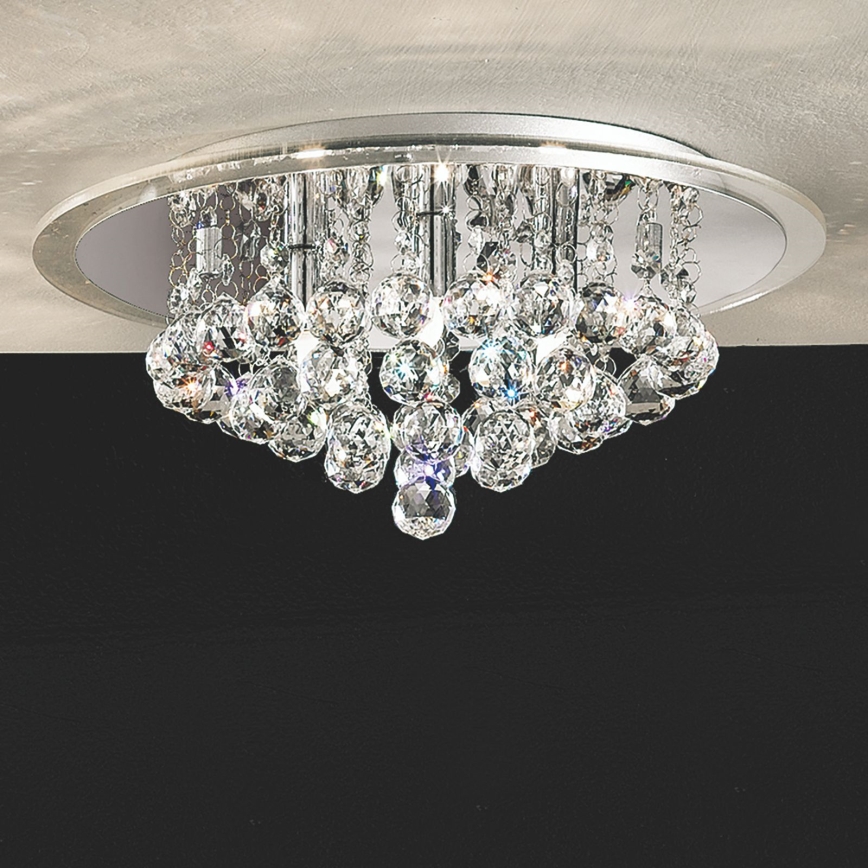Kristallen plafondlamp GLORIA 4xG9/40W/230V diameter 38 cm doorzichtig/glanzend chroom
