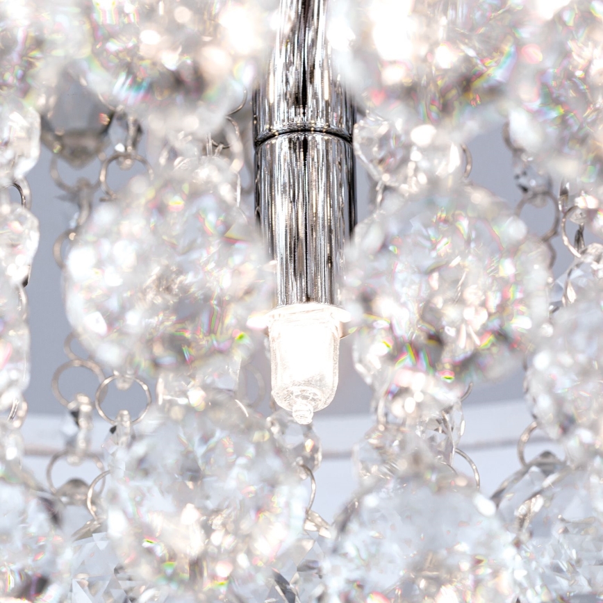 Kristallen plafondlamp GLORIA 4xG9/40W/230V diameter 38 cm doorzichtig/glanzend chroom
