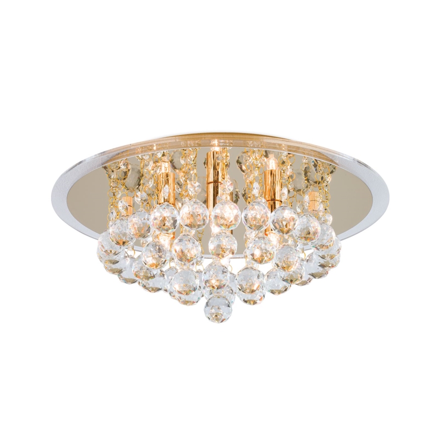 Kristallen plafondlamp GLORIA 4xG9/40W/230V diameter 38 cm goud