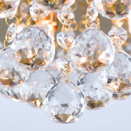 Kristallen plafondlamp GLORIA 4xG9/40W/230V diameter 38 cm goud
