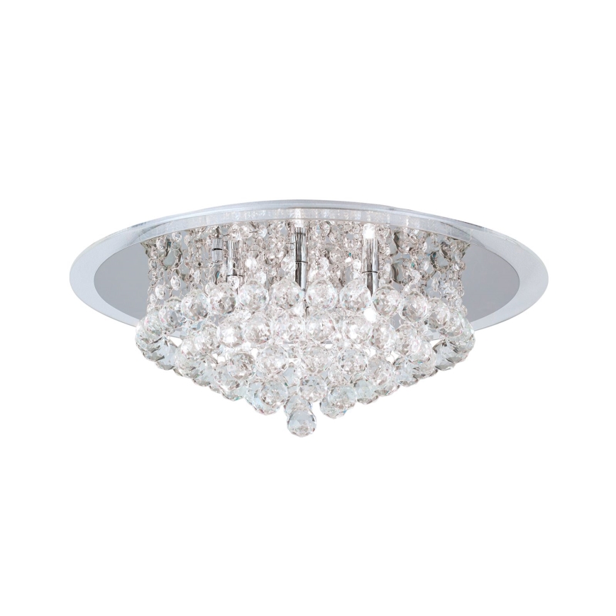 Kristallen plafondlamp GLORIA 6xG9/40W/230V diameter 50 cm doorzichtig/glanzend chroom