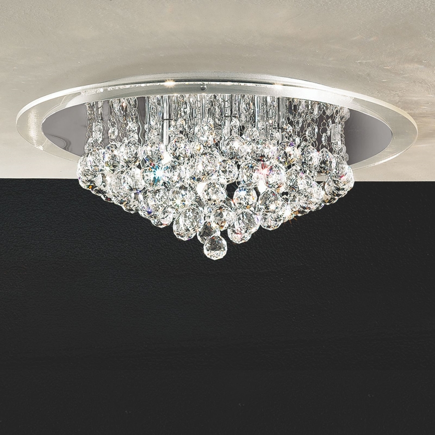 Kristallen plafondlamp GLORIA 6xG9/40W/230V diameter 50 cm doorzichtig/glanzend chroom