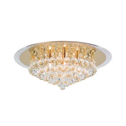 Kristallen plafondlamp GLORIA 6xG9/40W/230V diameter 50 cm goud