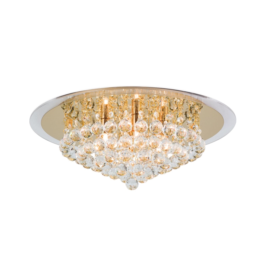 Kristallen plafondlamp GLORIA 6xG9/40W/230V diameter 50 cm goud