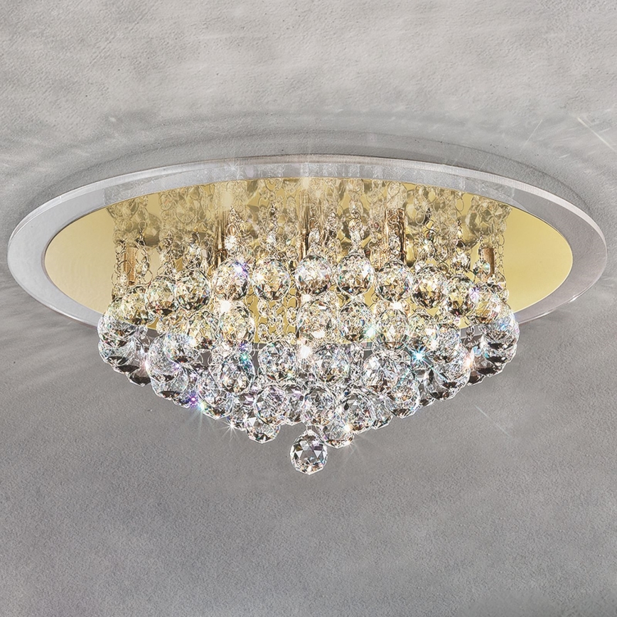 Kristallen plafondlamp GLORIA 6xG9/40W/230V diameter 50 cm goud
