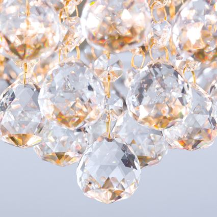 Kristallen plafondlamp GLORIA 6xG9/40W/230V diameter 50 cm goud