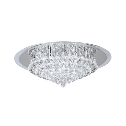 Kristallen plafondlamp GLORIA 9xG9/40W/230V diameter 62 cm doorzichtig/glanzend chroom