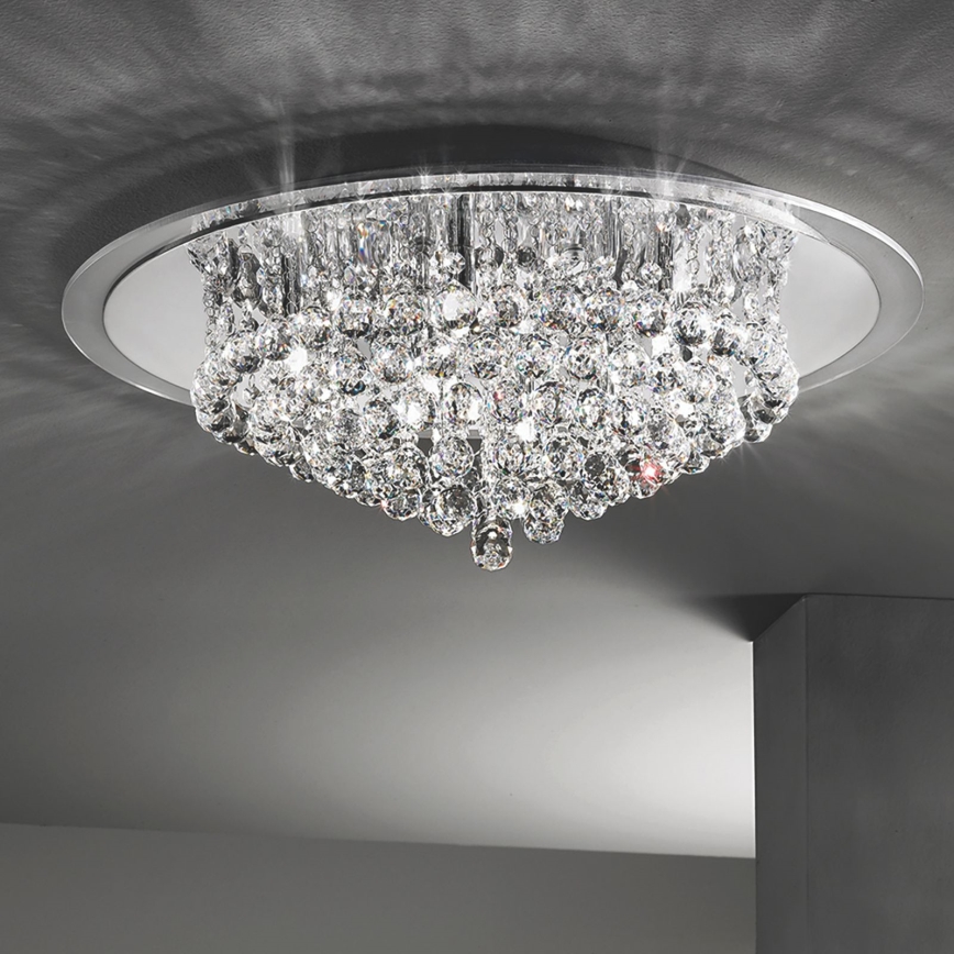Kristallen plafondlamp GLORIA 9xG9/40W/230V diameter 62 cm doorzichtig/glanzend chroom