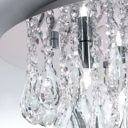 Kristallen plafondlamp CELESTE 6xG9/40W/230V diameter 45 cm glanzend chroom