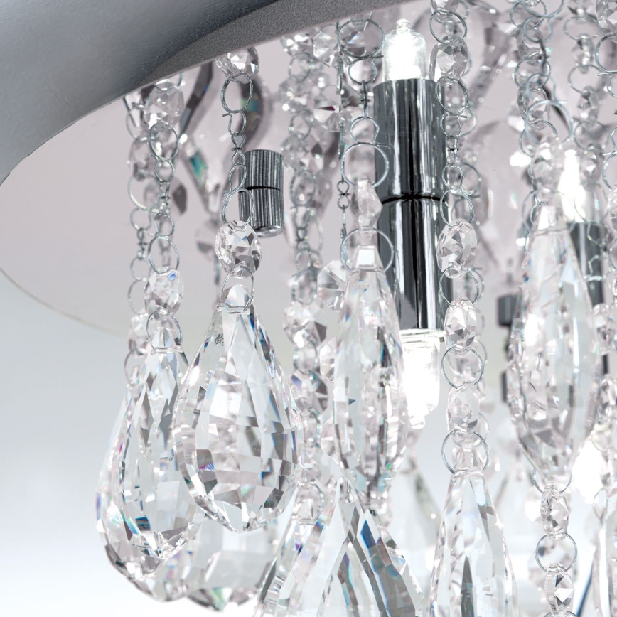 Kristallen plafondlamp CELESTE 6xG9/40W/230V diameter 45 cm glanzend chroom