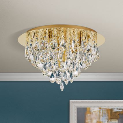 Kristallen plafondlamp CELESTE 6xG9/40W/230V diameter 45 cm goud