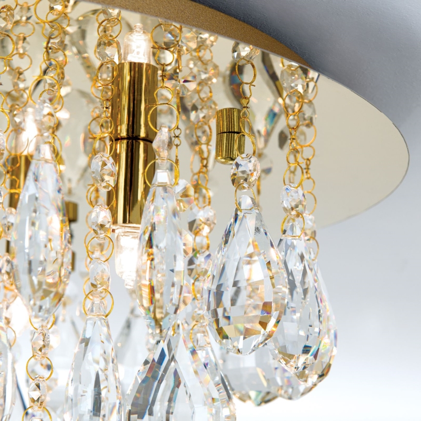 Kristallen plafondlamp CELESTE 6xG9/40W/230V diameter 45 cm goud