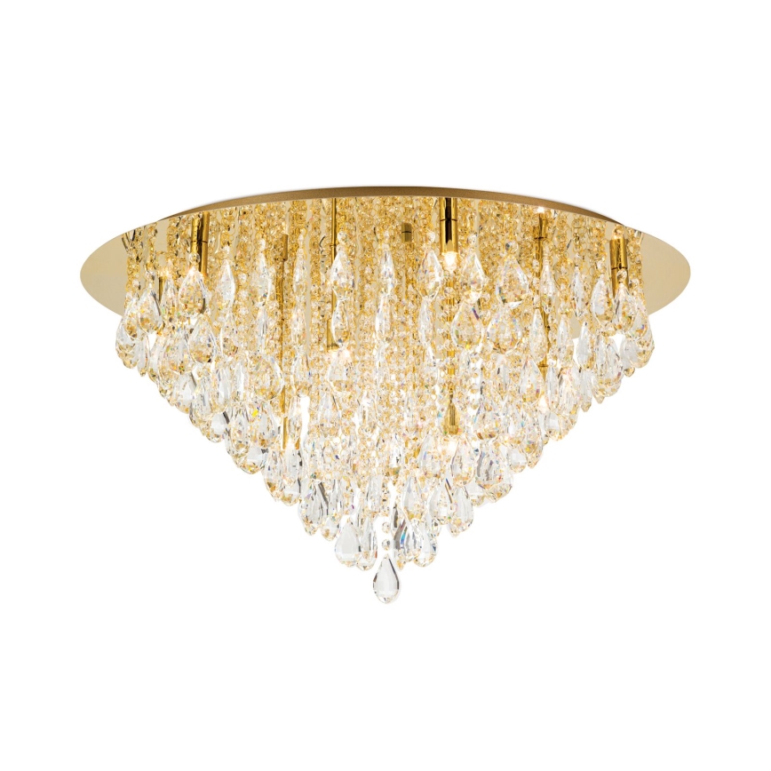 Kristallen plafondlamp CELESTE 12xG9/40W/230V diameter 75 cm goud