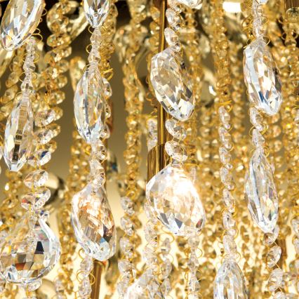 Kristallen plafondlamp CELESTE 12xG9/40W/230V diameter 75 cm goud