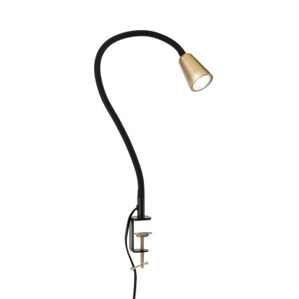 Flexibele bureaulamp met klem DOTTY 1xGU10/10W/230V messing/zwart