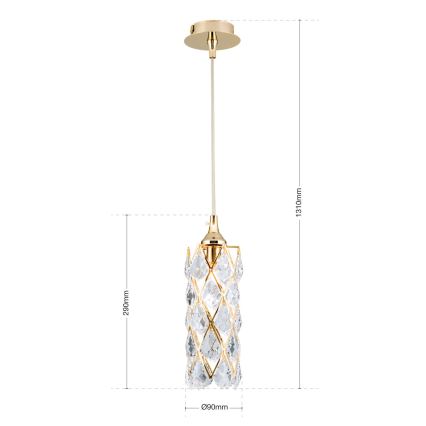 Hanglamp aan kabel RITA 1xG9/40W/230V goudkleurig