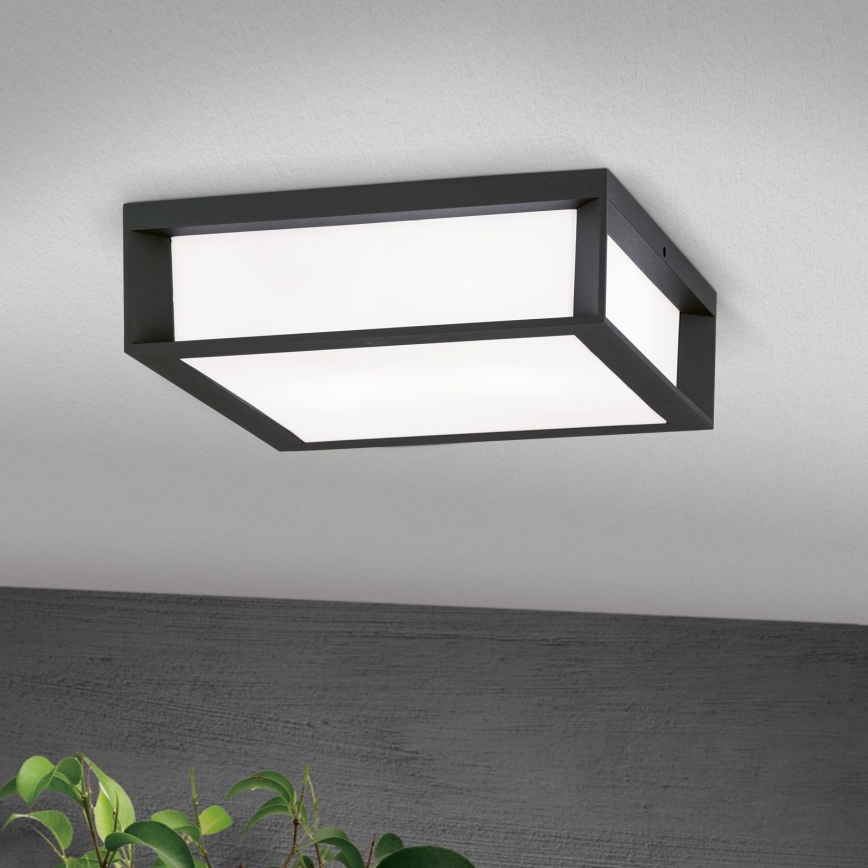 Buitenlamp HENRY 2xE27/15W/230V 26x26 cm IP44 antraciet