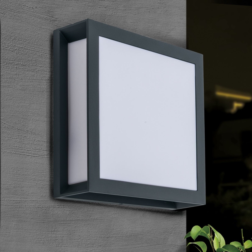 Buitenlamp HENRY 2xE27/15W/230V 26x26 cm IP44 antraciet