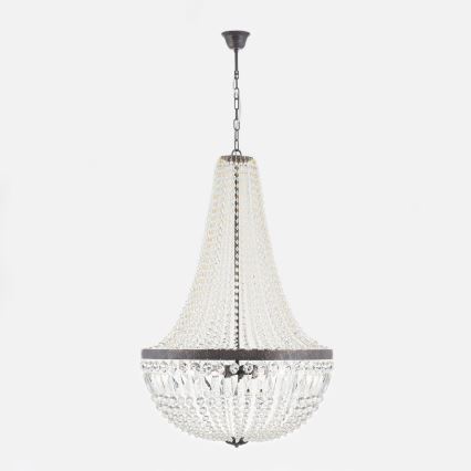 Kristallen hanglamp aan een ketting ARILA 6xE27/60W/230V diameter 60 cm bruin/patina