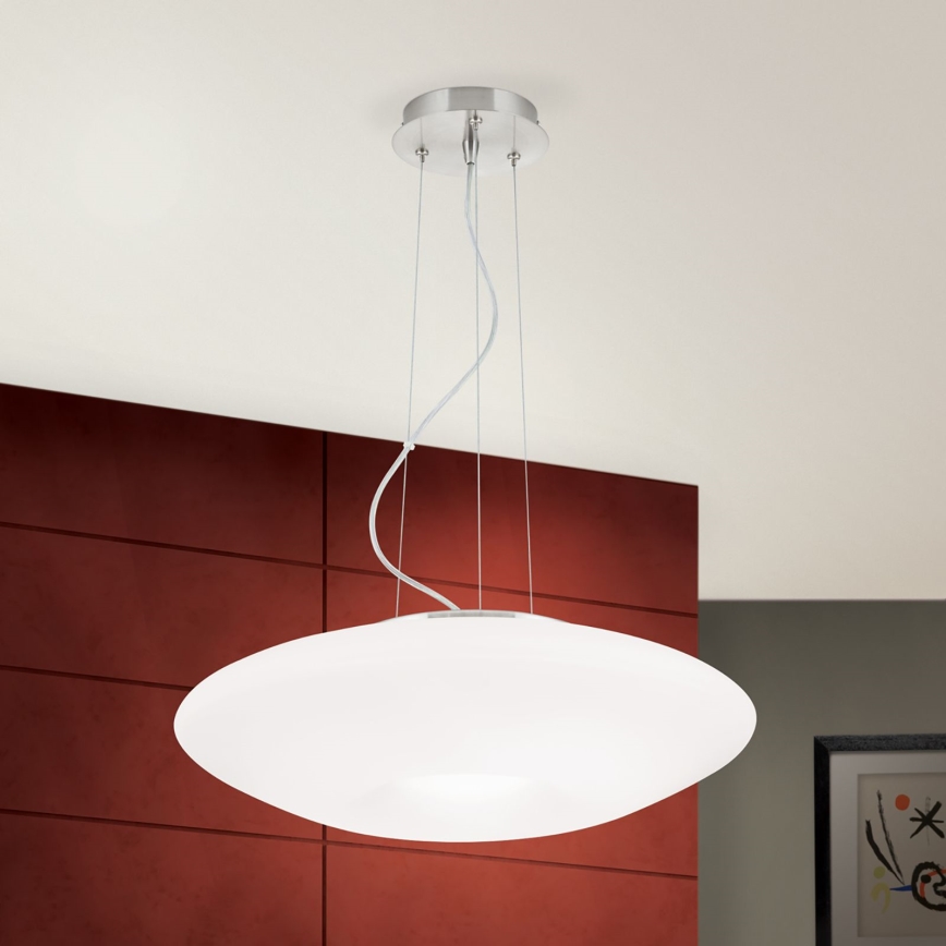 Hanglamp aan een koord BLANC 2xE27/60W/230V diameter 49 cm mat chroom