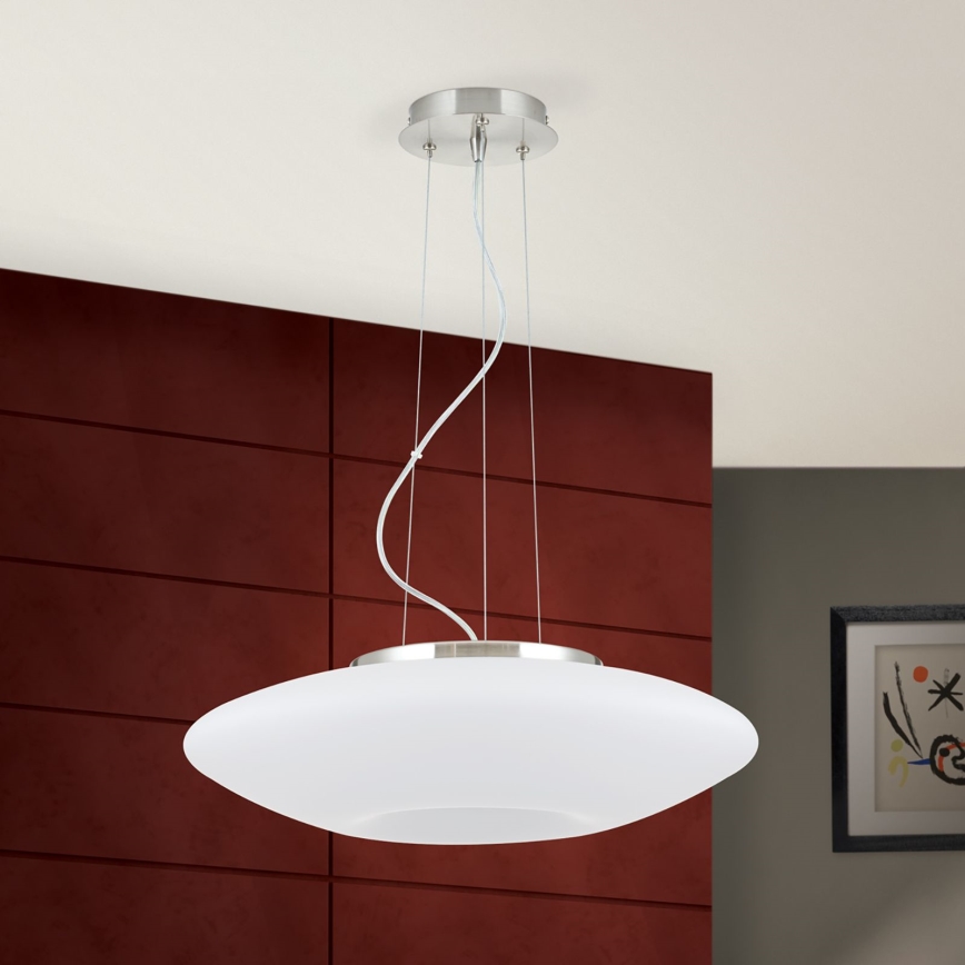Hanglamp aan een koord BLANC 2xE27/60W/230V diameter 49 cm mat chroom