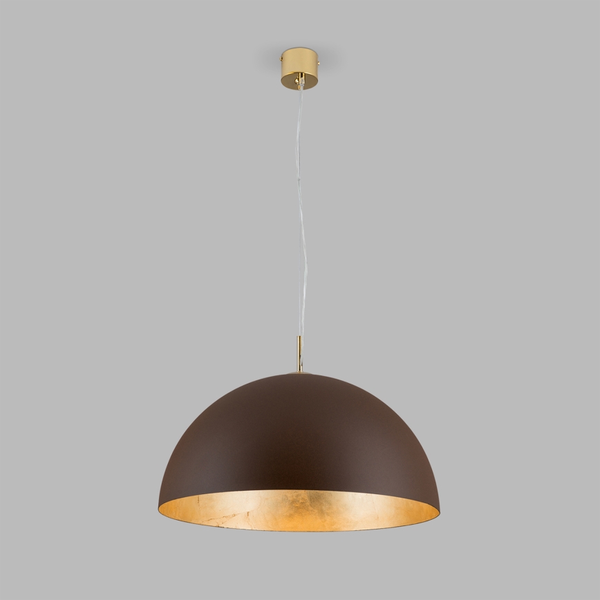 Hanglamp aan een koord ELIANO 1xE27/60W/230V diameter 50 cm bruin/goud
