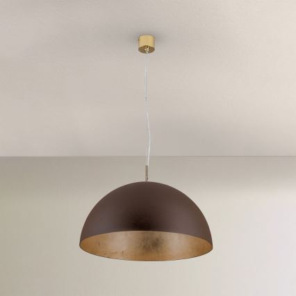 Hanglamp aan een koord ELIANO 1xE27/60W/230V diameter 50 cm bruin/goud